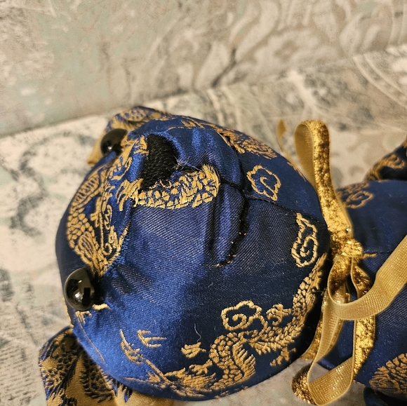 Vintage Asian Handcrafted Chinese Embroidered Silk Teddy Bear Plush - Picture 7 of 14